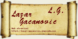 Lazar Gačanović vizit kartica